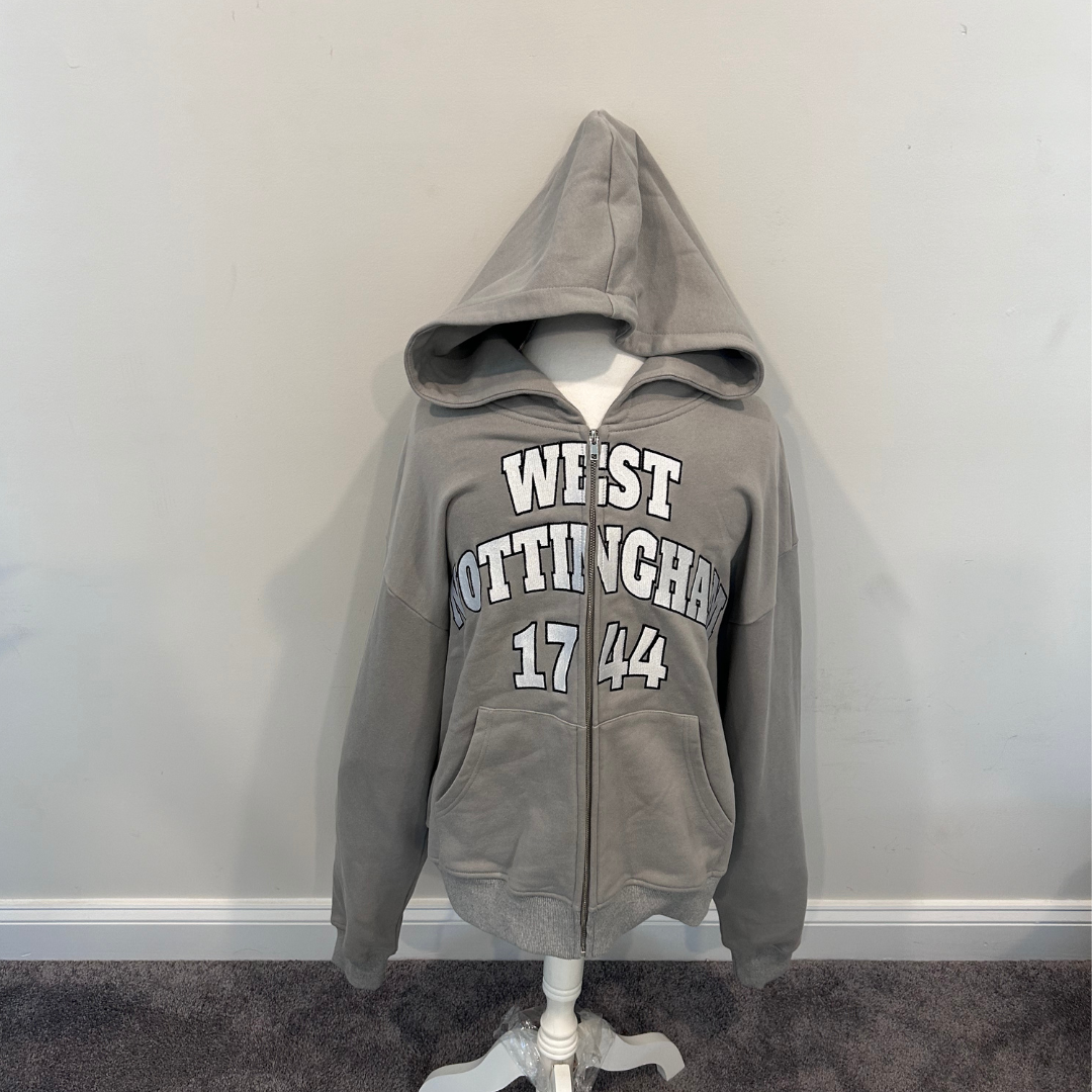 Gray ZIp Up Hoodie